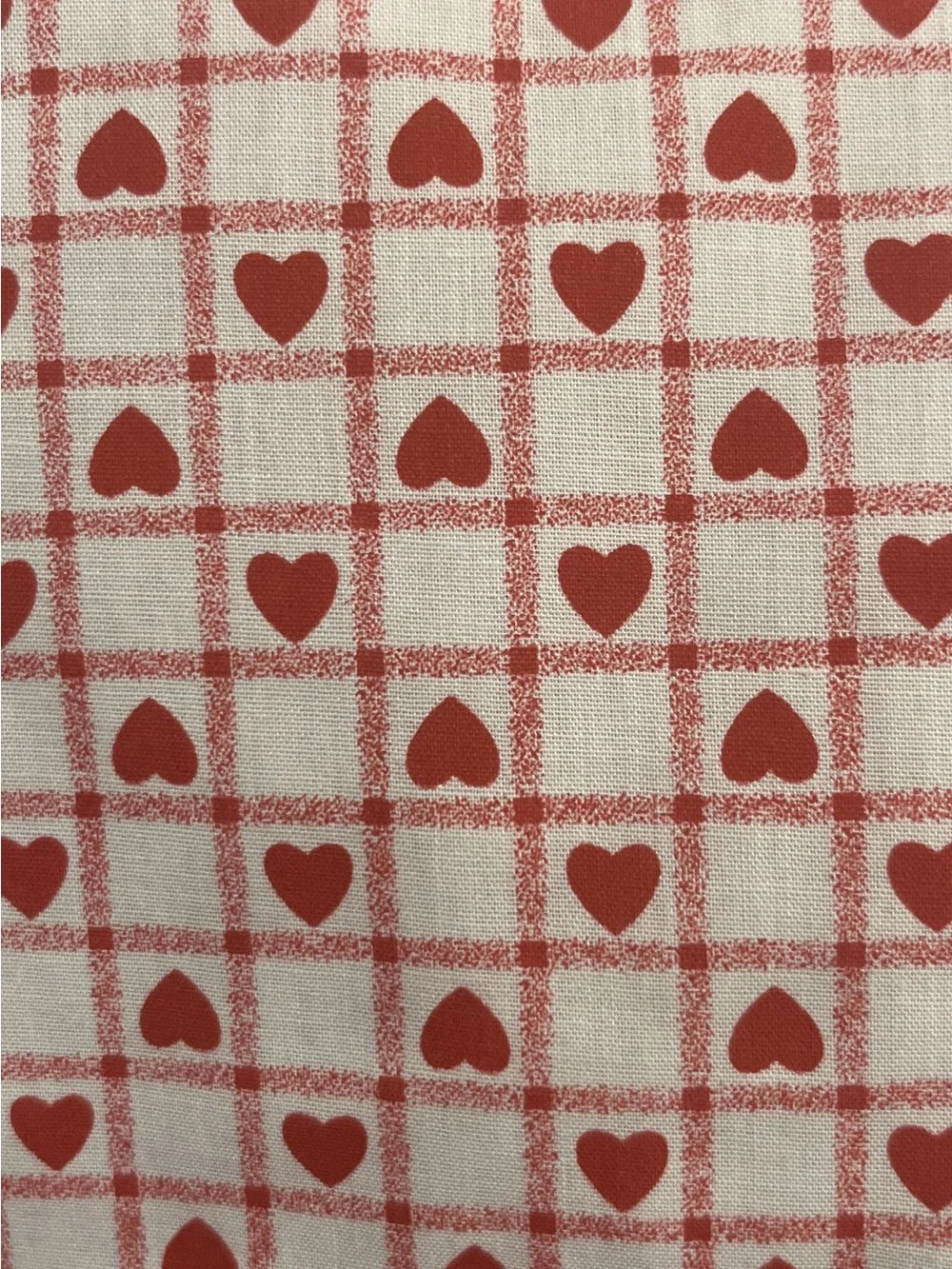 Red White Checkered Gingham Hearts Fabric Oval Placemats Lace Trim - Set of 4